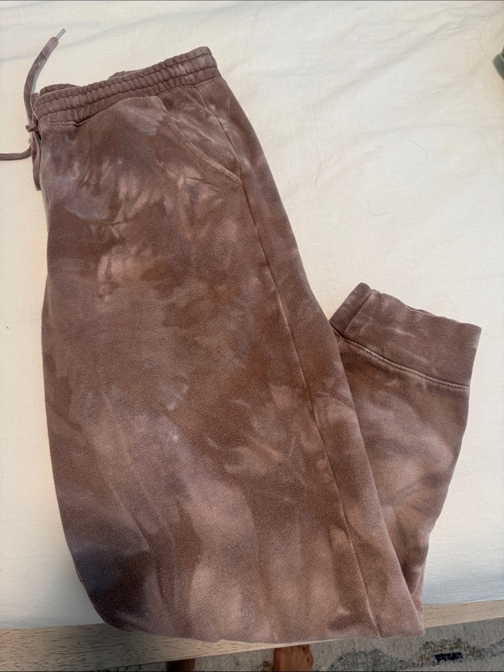 Tie-Dye Brown Jogger Pants with Drawstring Waist